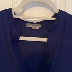 Vince 100% silk blouse. Navy.